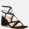 FIORELLA Black Strappy Block Heel Sandals -Velvettes Shoes Shop FIORELLABlackStrappyBlockHeelSandals RCSH4187 black 2