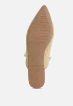 GEODE Pearl Embellished Slip On Mules In Beige -Velvettes Shoes Shop GEODEPearlEmbellishedSlipOnMules RCSH3111 beige 4