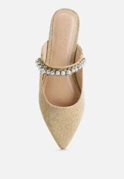 GEODE Pearl Embellished Slip On Mules In Beige -Velvettes Shoes Shop GEODEPearlEmbellishedSlipOnMules RCSH3111 beige 5