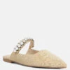 GEODE Pearl Embellished Slip On Mules In Beige -Velvettes Shoes Shop GEODEPearlEmbellishedSlipOnMules RCSH3111 beige 9