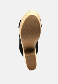 GERD Block Heeled Suede Slip-On Sandal In Black -Velvettes Shoes Shop GERDBlockHeeledSuedeSlip OnSandalinBlack RCSH2475 Black 5