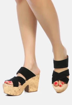 GERD Block Heeled Suede Slip-On Sandal In Black -Velvettes Shoes Shop GERDBlockHeeledSuedeSlip OnSandalinBlack RCSH2475 Black 6