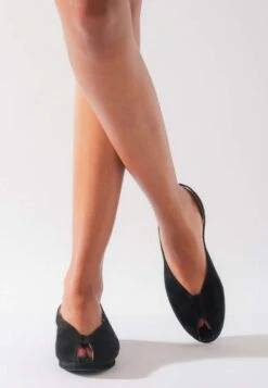 GRETCHEN Black Slingback Flat Sandals -Velvettes Shoes Shop GRETCHENBlackSlingbackFlatSandals RCSH2032 Black 11