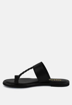 HARRIS Black Toe Ring Braided Slip Ons -Velvettes Shoes Shop HARRISBlackToeRingBraidedSlipOns RCSH4097 BLACK 1 a15808b8 dcac 4631 8c9d f25dc7553ef1