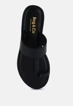 HARRIS Black Toe Ring Braided Slip Ons -Velvettes Shoes Shop HARRISBlackToeRingBraidedSlipOns RCSH4097 BLACK 7 1854d444 46e4 4c52 a4c3 77c5bbd09bdd