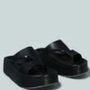 HATHAWAY Slip-On Platform Sandal In Black -Velvettes Shoes Shop HATHAWAYSlip OnPlatfromSandalinBlack RCSH2378 Black 5