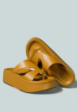 HATHAWAY Slip-On Platform Sandal In Tan -Velvettes Shoes Shop HATHAWAYSlip OnPlatfromSandalinTan RCSH2378 Tan 3