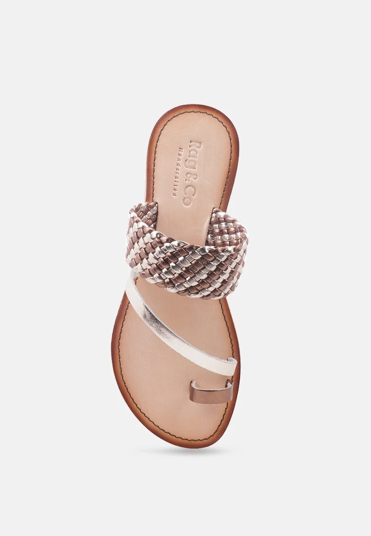 ISIDORA Bronze Braided Leather Flat Sandal 9 ISIDORA Bronze Braided Leather Flat Sandal - Image 7