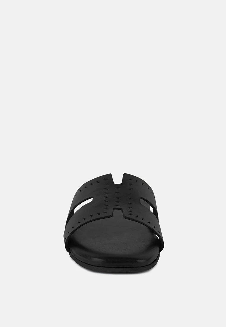 IVANKA Black Cut Out Slip On Sandals 5 IVANKA Black Cut Out Slip On Sandals - Image 3