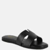 IVANKA Black Cut Out Slip On Sandals -Velvettes Shoes Shop IVANKABlackCutOutSlipOnSandals RCSH4083 BLACK 6