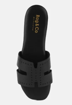 IVANKA Black Cut Out Slip On Sandals 15 IVANKA Black Cut Out Slip On Sandals -Velvettes Shoes Shop IVANKABlackCutOutSlipOnSandals RCSH4083 BLACK 8