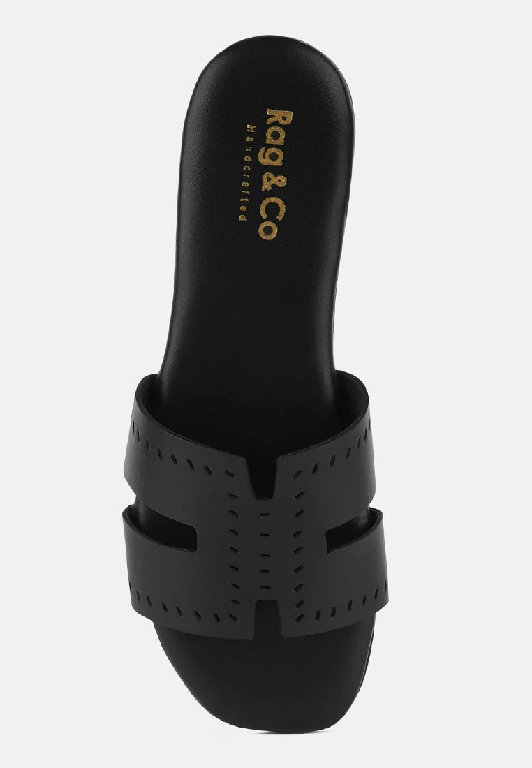 IVANKA Black Cut Out Slip On Sandals 9 IVANKA Black Cut Out Slip On Sandals - Image 7