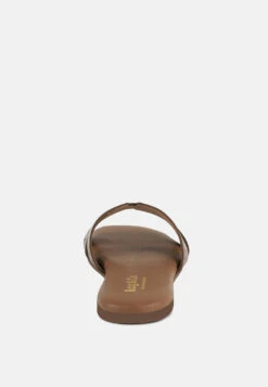 IVANKA Tan Cut Out Slip On Sandals -Velvettes Shoes Shop IVANKATanCutOutSlipOnSandals RCSH4083 TAN 3