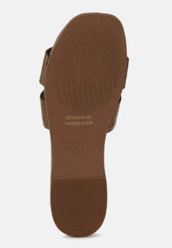 IVANKA Tan Cut Out Slip On Sandals -Velvettes Shoes Shop IVANKATanCutOutSlipOnSandals RCSH4083 TAN 8