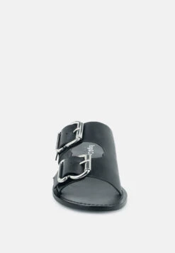 KELLY Black Flat Sandal With Buckle Straps 11 KELLY Black Flat Sandal With Buckle Straps -Velvettes Shoes Shop KELLYBlackFlatSandalwithBuckleStraps RCSH 1854black 3