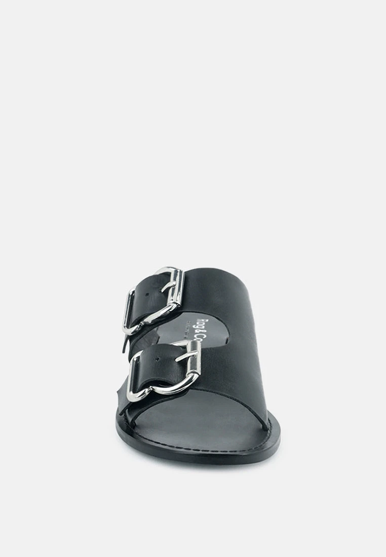 KELLY Black Flat Sandal With Buckle Straps 5 KELLY Black Flat Sandal With Buckle Straps - Image 3
