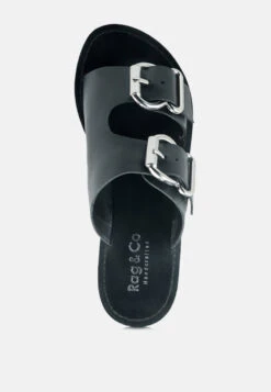 KELLY Black Flat Sandal With Buckle Straps 14 KELLY Black Flat Sandal With Buckle Straps -Velvettes Shoes Shop KELLYBlackFlatSandalwithBuckleStraps RCSH 1854black 7