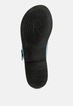 KELLY Blue Flat Sandal With Buckle Straps -Velvettes Shoes Shop KELLYBlueFlatSandalwithBuckleStraps RCSH1854 Blue 13