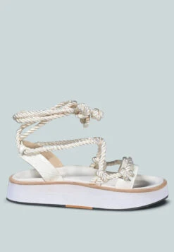 Velvettes Shoes Shop -Velvettes Shoes Shop KENDALLStringsPlatformLeatherSandalinWhite RCSH2377 White 1