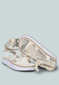 KENDALL Strings Platform Leather Sandal In White -Velvettes Shoes Shop KENDALLStringsPlatformLeatherSandalinWhite RCSH2377 White 3