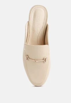KRISTY Horsebit Embellished Mules In Beige -Velvettes Shoes Shop KRISTYHorsebitEmbellishedMulesinBeigeRCSH4077Beige 7