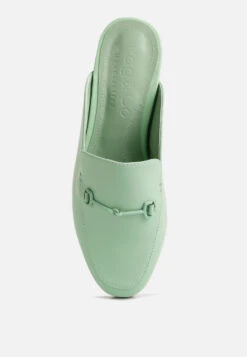 KRISTY Horsebit Embellished Mules In Mint Green -Velvettes Shoes Shop KRISTYHorsebitEmbellishedMulesinMintGreenRCSH4077MintGreen 1