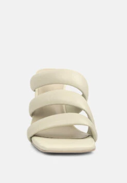KYWE Off White Textured Heel Chunky Strap Sandals 11 KYWE Off White Textured Heel Chunky Strap Sandals -Velvettes Shoes Shop KYWEOffWhiteTexturedHeelChunkyStrapSandals RCSH4173beige 3
