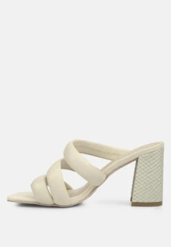 KYWE Off White Textured Heel Chunky Strap Sandals 12 KYWE Off White Textured Heel Chunky Strap Sandals -Velvettes Shoes Shop KYWEOffWhiteTexturedHeelChunkyStrapSandals RCSH4173beige 4