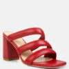 KYWE Red Textured Heel Chunky Strap Sandals -Velvettes Shoes Shop KYWERedTexturedHeelChunkyStrapSandals RCSH4173Red 7