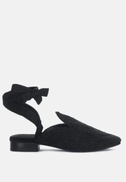 New Arrival -Velvettes Shoes Shop KubaAfricanIntricateEmbroideryBlackMules RCSH2865 Black 1