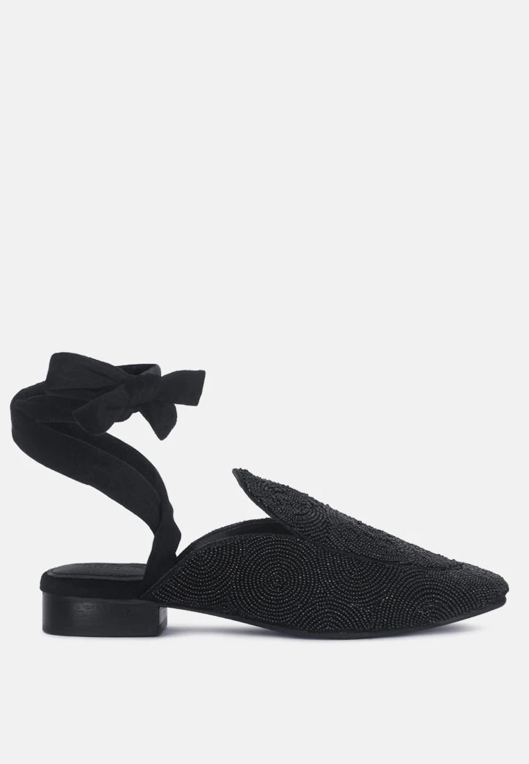 KUBA African Intricate Embroidery Black Mules 4 KUBA African Intricate Embroidery Black Mules - Image 2