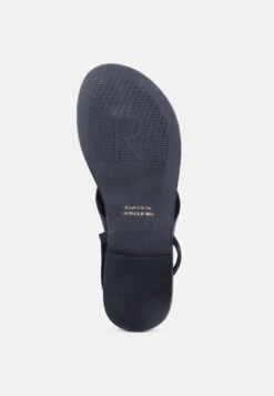 WRAP-UP Tie Around Black Flat Sandals -Velvettes Shoes Shop LENABlackSuedeWalkingLoaferMules RCSH2861 Black 8