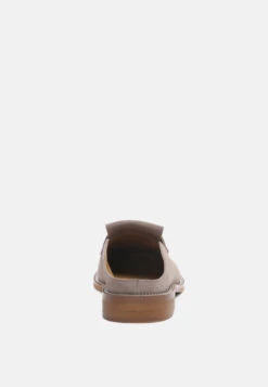 LENA Taupe Genuine Suede Mules -Velvettes Shoes Shop LENATaupeSuedeWalkingLoaferMules RCSH2225 Taupe 6