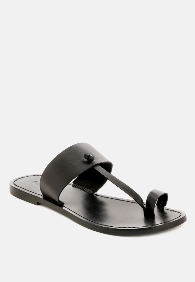 LEONA Black Thong Flat Sandals 3 LEONA Black Thong Flat Sandals