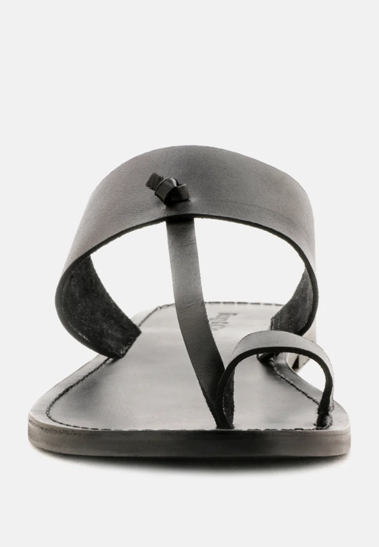 LEONA Black Thong Flat Sandals 5 LEONA Black Thong Flat Sandals - Image 3