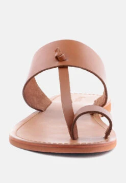 LEONA Tan Thong Flat Sandals -Velvettes Shoes Shop LEONATanThongFlatSandals RCSH1853 Tan 4
