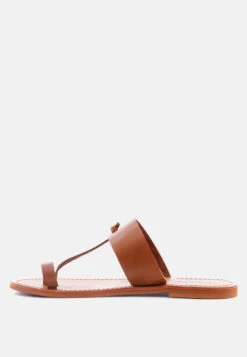 LEONA Tan Thong Flat Sandals -Velvettes Shoes Shop LEONATanThongFlatSandals RCSH1853 Tan 5