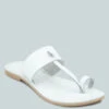 LEONA White Thong Flat Sandals 2 LEONA White Thong Flat Sandals -Velvettes Shoes Shop LEONAWhiteThongFlatSandals RCSH1853 White 2