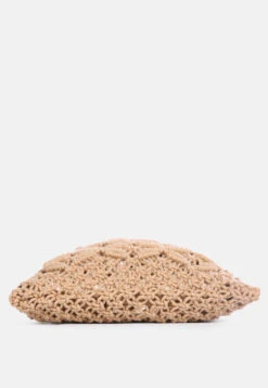 LEFT-IN-KNOTS Handmade Cotton Crochet Bag -Velvettes Shoes Shop LeftinKnotsHandmadeCottonCrochetBag BG5380 Beige 4