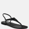 MADELINE Black Flat Thong Sandals 1 MADELINE Black Flat Thong Sandals -Velvettes Shoes Shop MADELINEBlackFlatThongSandals RCSH4085 BLACK 2
