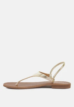 MADELINE Gold Flat Thong Sandals -Velvettes Shoes Shop MADELINEGoldFlatThongSandals RCSH4085 GOLD 2