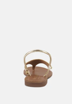 MADELINE Gold Flat Thong Sandals -Velvettes Shoes Shop MADELINEGoldFlatThongSandals RCSH4085 GOLD 6