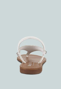 MADELINE White Flat Thong Sandals -Velvettes Shoes Shop MADELINEWhiteFlatThongSandals RCSH4085 WHITE 4