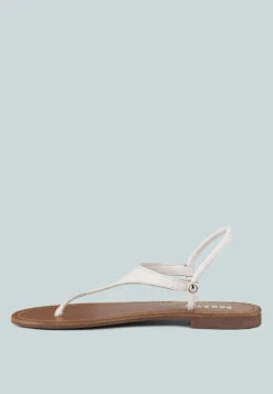 MADELINE White Flat Thong Sandals -Velvettes Shoes Shop MADELINEWhiteFlatThongSandals RCSH4085 WHITE 6