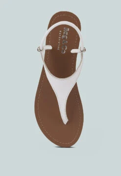 MADELINE White Flat Thong Sandals -Velvettes Shoes Shop MADELINEWhiteFlatThongSandals RCSH4085 WHITE 8