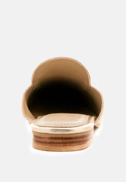 MARLA Gold Metallic Leather Mules -Velvettes Shoes Shop MARLAGoldMetallicLeatherMules RCSH1869 Gold 2