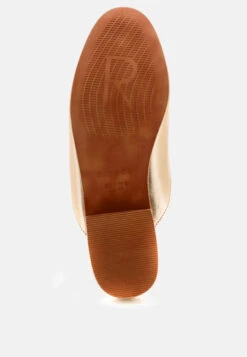 MARLA Gold Metallic Leather Mules -Velvettes Shoes Shop MARLAGoldMetallicLeatherMules RCSH1869 Gold 9