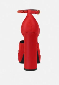 MARTINI Red Sky High Platform Sandals -Velvettes Shoes Shop MARTINISkyHighRampwalkSatinSandals RCSH3150 Red 7