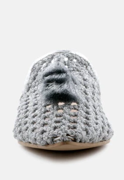 MELANIE Silver Tassels Embellished Woven Flat Mules -Velvettes Shoes Shop MELANIESilverWovenFlatMulesWithTassels RCSH08 Silver 6