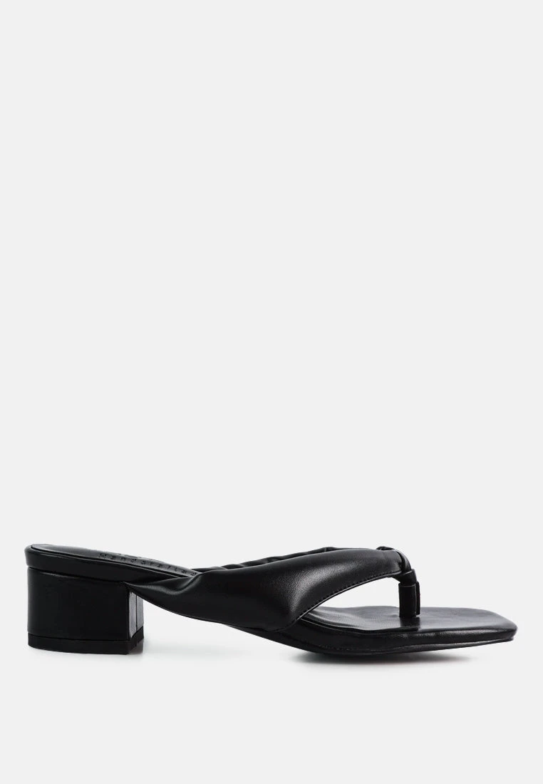 MEMESTAR Black Low Heel Thong Sandals 4 MEMESTAR Black Low Heel Thong Sandals - Image 2